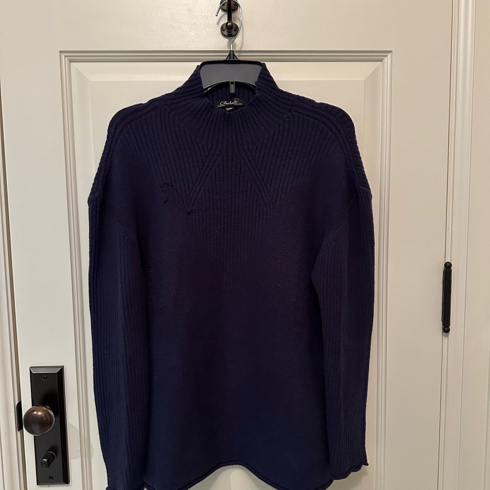 Charlie B Mock Neck Navy USXL sweater
